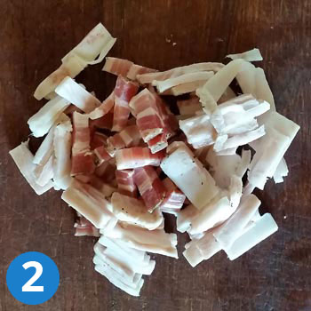 carbonara-guanciale guanciale a listarelle